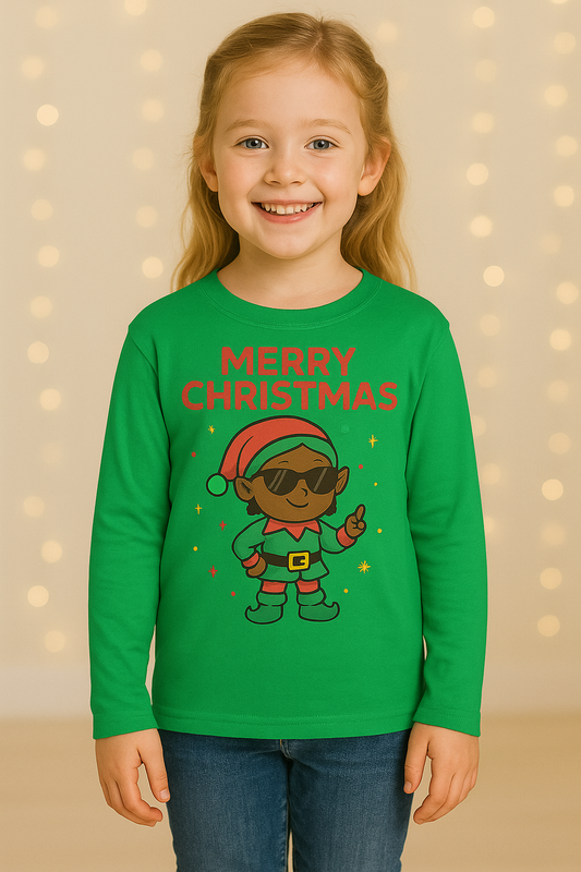 Festive Elf Christmas Long Sleeve Shirt – Youth Holiday Apparel Youth LS T-Shirt