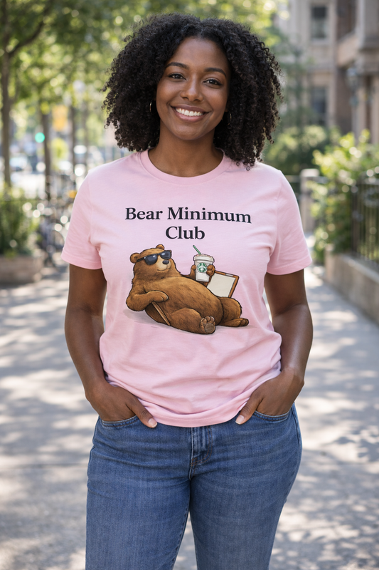 Bare Minimum Club Shirt – Funny Minimalist Graphic Tee for Burnt Out Adults