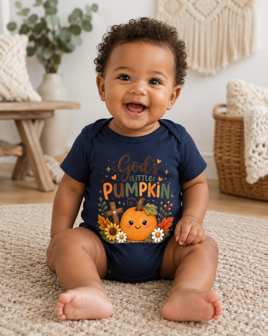 God's Little Pumpkin Baby Bodysuit | Christian Fall Baby Onesie | Cute Autumn Infant Outfit | Thanksgiving Baby Gift