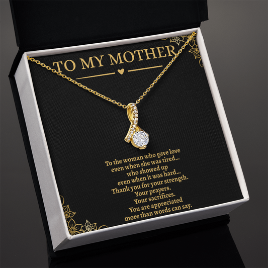 Alluring Beauty necklace features  Personalized Message – Custom Engraved Necklace, Gift for Mother
