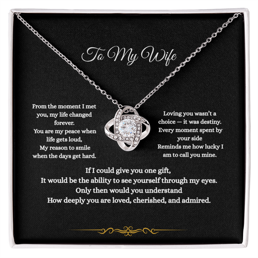 “To My Wife – Falling in Love Was Beyond My Control | Romantic Heart Necklace Gift Box | I Love You Always & Forever”