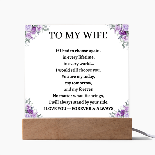 Square Acrylic Plaque with Custom Message – Meaningful Gift for Any Occasion