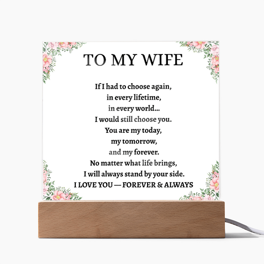 Square Acrylic Plaque with Custom Message – Meaningful Gift for Any Occasion