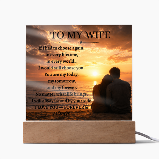 Square Acrylic Plaque with Custom Message – Meaningful Gift for Any Occasion