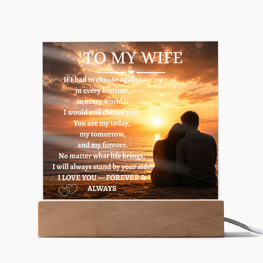 Square Acrylic Plaque with Custom Message – Meaningful Gift for Any Occasion