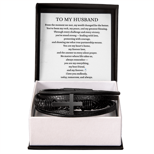 To My Husband Bracelet Gift | Romantic Gift from Wife | Meaningful Message Card Jewelry for Anniversary, Birthday, or Valentine's Day