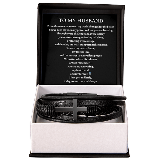 To My Husband Bracelet Gift | Romantic Gift from Wife | Meaningful Message Card Jewelry for Anniversary, Birthday, or Valentine's Day