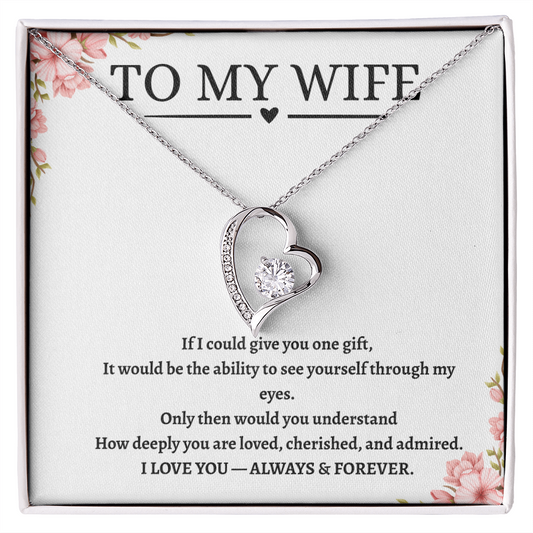 Forever Love Necklace Personalized Message – Custom Engraved Necklace, Gift for Wife, Girlfriend, Anniversary Gift