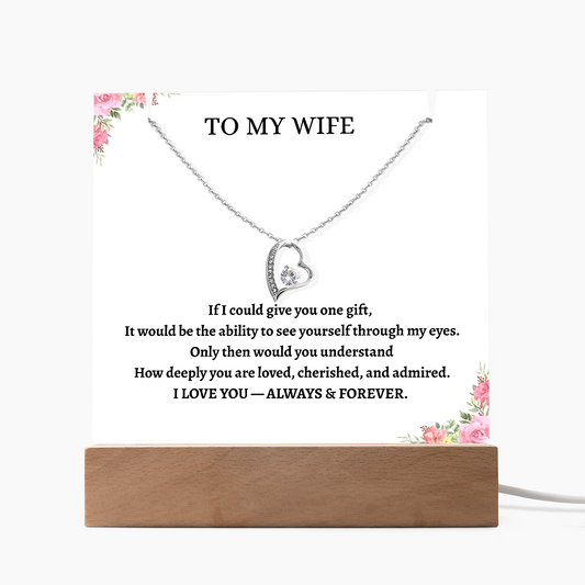 Forever Love Necklace Personalized Message – Custom Engraved Necklace, Gift for Wife, Girlfriend, Anniversary Gift