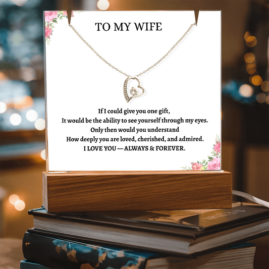 Forever Love Necklace Personalized Message – Custom Engraved Necklace, Gift for Wife, Girlfriend, Anniversary Gift