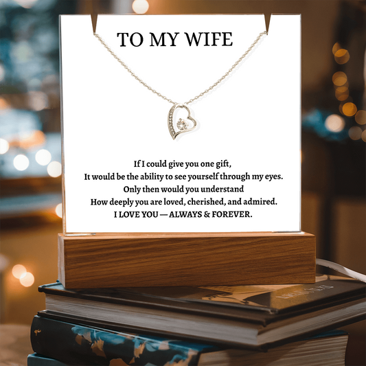 Forever Love Necklace Personalized Message – Custom Engraved Necklace, Gift for Wife, Girlfriend, Anniversary Gift