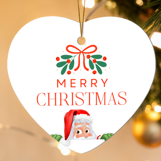 Merry Christmas Star Ornament – Santa Hanging from   | Cute Holiday Tree Decoration