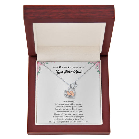 Your Little Miracle - Mom-to-Be Necklace Gift | Baby Bump Keepsake | Heartfelt Poem Card for Expecting Mother