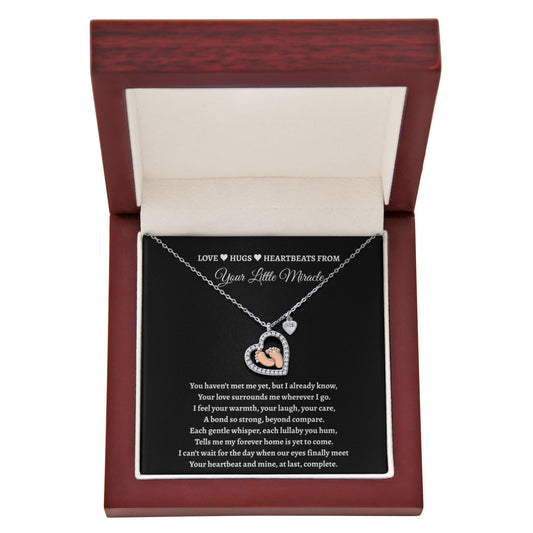 Your Little Miracle- Mom-to-Be Necklace Gift | Baby Bump Keepsake | Heartfelt Poem Card for Expecting Mothers
