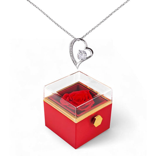 Forever Love Necklace .Red  Box gift set